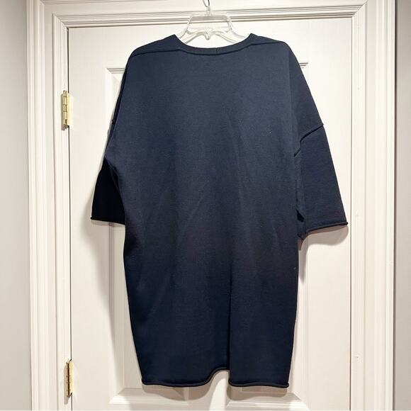 Lars Andersson BLUE Wool Designer Knit V Neck Lagenlook Tunic Sweater Medium - Picture 5 of 9